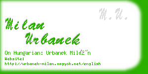 milan urbanek business card